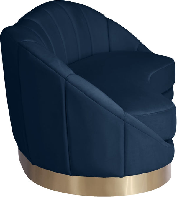 Shelly Velvet / Engineered Wood / Stainless Steel / Foam Contemporary Navy Velvet Sofa - 91.5"W x 40" D x 32" H