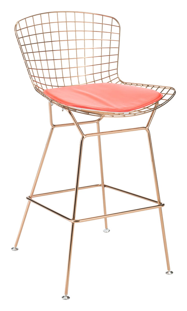 Zuo Modern Wire 100% Polyurethane, Foam Modern Commercial Grade Cushions Red 100% Polyurethane, Foam