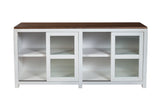 Alpine Furniture Donham Large Display Cabinet 3737-68 Mystic Brown & White Pine Solids & Veneer 68 x 19 x 32.5