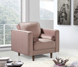 Emily Velvet / Engineered Wood Contemporary Pink Velvet Chair - 36.5" W x 36" D x 34" H