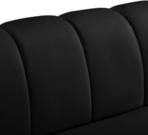 Beaumont Velvet / Engineered Wood / Metal / Foam Contemporary Black Velvet Chair - 44" W x 34" D x 29" H