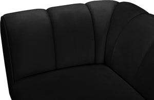 Beaumont Velvet / Engineered Wood / Metal / Foam Contemporary Black Velvet Chair - 44" W x 34" D x 29" H