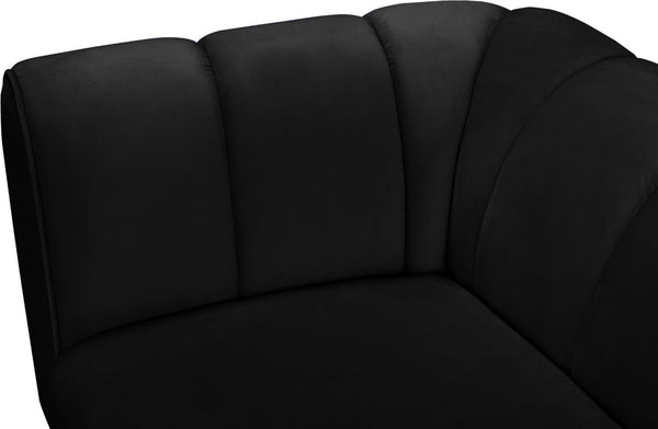 Beaumont Velvet / Engineered Wood / Metal / Foam Contemporary Black Velvet Chair - 44" W x 34" D x 29" H