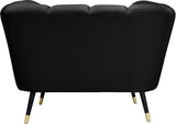 Beaumont Velvet / Engineered Wood / Metal / Foam Contemporary Black Velvet Chair - 44" W x 34" D x 29" H