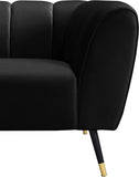 Beaumont Velvet / Engineered Wood / Metal / Foam Contemporary Black Velvet Chair - 44" W x 34" D x 29" H