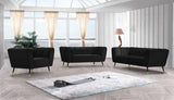 Beaumont Velvet / Engineered Wood / Metal / Foam Contemporary Black Velvet Sofa - 83" W x 34" D x 29" H