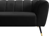 Beaumont Velvet / Engineered Wood / Metal / Foam Contemporary Black Velvet Sofa - 83" W x 34" D x 29" H