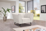 Beaumont Velvet / Engineered Wood / Metal / Foam Contemporary Cream Velvet Chair - 44" W x 34" D x 29" H