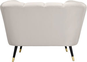 Beaumont Velvet / Engineered Wood / Metal / Foam Contemporary Cream Velvet Chair - 44" W x 34" D x 29" H