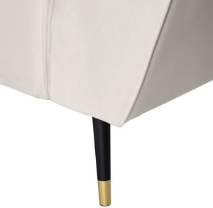 Beaumont Velvet / Engineered Wood / Metal / Foam Contemporary Cream Velvet Chair - 44" W x 34" D x 29" H