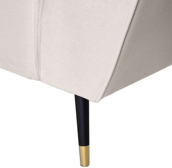 Beaumont Velvet / Engineered Wood / Metal / Foam Contemporary Cream Velvet Chair - 44" W x 34" D x 29" H