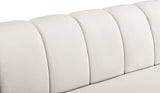 Beaumont Velvet / Engineered Wood / Metal / Foam Contemporary Cream Velvet Sofa - 83" W x 34" D x 29" H