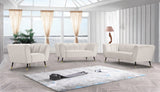 Beaumont Velvet / Engineered Wood / Metal / Foam Contemporary Cream Velvet Sofa - 83" W x 34" D x 29" H