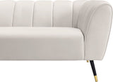 Beaumont Velvet / Engineered Wood / Metal / Foam Contemporary Cream Velvet Sofa - 83" W x 34" D x 29" H