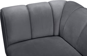 Beaumont Velvet / Engineered Wood / Metal / Foam Contemporary Grey Velvet Chair - 44" W x 34" D x 29" H