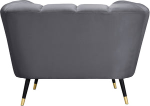 Beaumont Velvet / Engineered Wood / Metal / Foam Contemporary Grey Velvet Chair - 44" W x 34" D x 29" H