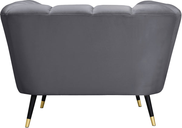 Beaumont Velvet / Engineered Wood / Metal / Foam Contemporary Grey Velvet Chair - 44" W x 34" D x 29" H