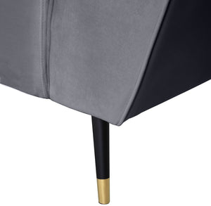 Beaumont Velvet / Engineered Wood / Metal / Foam Contemporary Grey Velvet Chair - 44" W x 34" D x 29" H