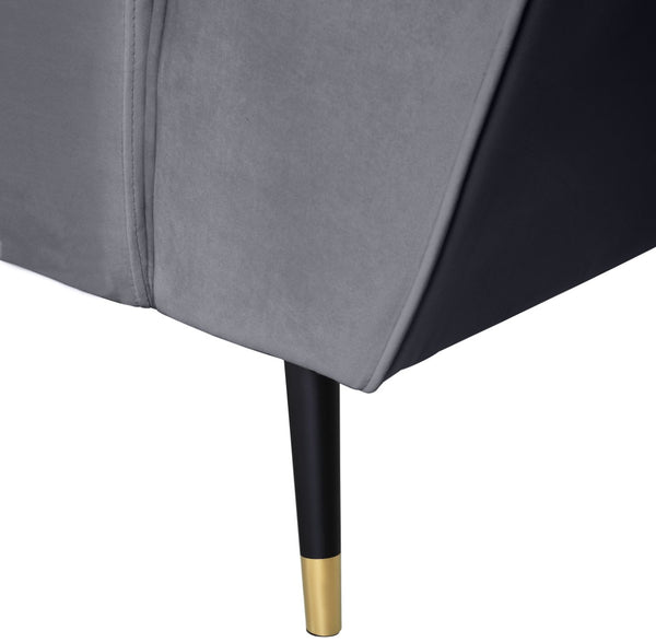 Beaumont Velvet / Engineered Wood / Metal / Foam Contemporary Grey Velvet Chair - 44" W x 34" D x 29" H