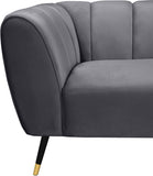 Beaumont Velvet / Engineered Wood / Metal / Foam Contemporary Grey Velvet Chair - 44" W x 34" D x 29" H