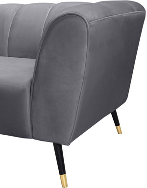 Beaumont Velvet / Engineered Wood / Metal / Foam Contemporary Grey Velvet Chair - 44" W x 34" D x 29" H