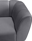 Beaumont Velvet / Engineered Wood / Metal / Foam Contemporary Grey Velvet Chair - 44" W x 34" D x 29" H