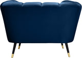 Beaumont Velvet / Engineered Wood / Metal / Foam Contemporary Navy Velvet Chair - 44" W x 34" D x 29" H