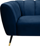 Beaumont Velvet / Engineered Wood / Metal / Foam Contemporary Navy Velvet Chair - 44" W x 34" D x 29" H