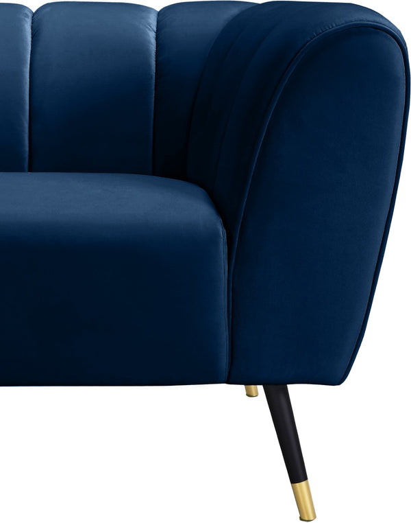 Beaumont Velvet / Engineered Wood / Metal / Foam Contemporary Navy Velvet Chair - 44" W x 34" D x 29" H