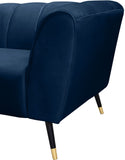 Beaumont Velvet / Engineered Wood / Metal / Foam Contemporary Navy Velvet Chair - 44" W x 34" D x 29" H