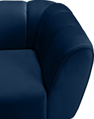 Beaumont Velvet / Engineered Wood / Metal / Foam Contemporary Navy Velvet Chair - 44" W x 34" D x 29" H