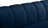 Beaumont Velvet / Engineered Wood / Metal / Foam Contemporary Navy Velvet Sofa - 83" W x 34" D x 29" H