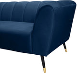 Beaumont Velvet / Engineered Wood / Metal / Foam Contemporary Navy Velvet Sofa - 83" W x 34" D x 29" H