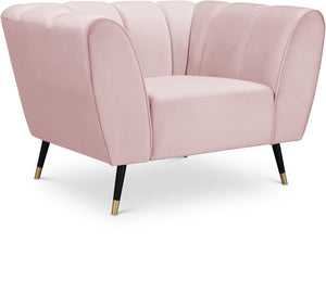 Beaumont Velvet / Engineered Wood / Metal / Foam Contemporary Pink Velvet Chair - 44" W x 34" D x 29" H