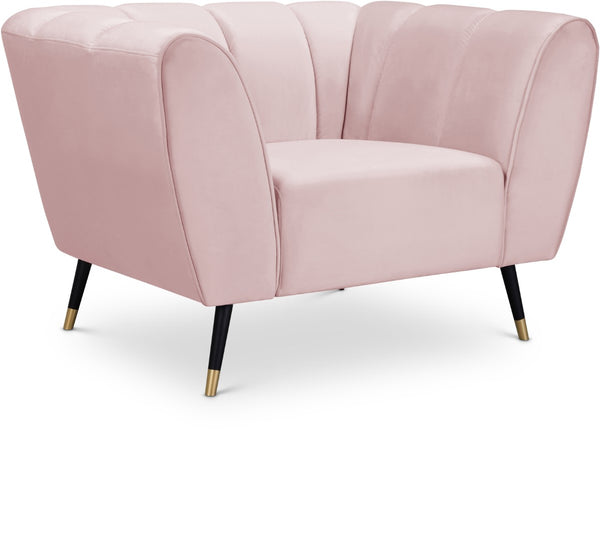 Beaumont Velvet / Engineered Wood / Metal / Foam Contemporary Pink Velvet Chair - 44" W x 34" D x 29" H
