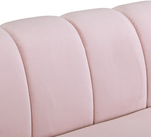 Beaumont Velvet / Engineered Wood / Metal / Foam Contemporary Pink Velvet Chair - 44" W x 34" D x 29" H