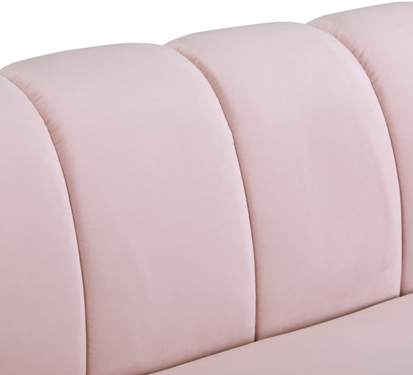 Beaumont Velvet / Engineered Wood / Metal / Foam Contemporary Pink Velvet Chair - 44" W x 34" D x 29" H