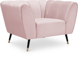 Beaumont Velvet / Engineered Wood / Metal / Foam Contemporary Pink Velvet Chair - 44" W x 34" D x 29" H