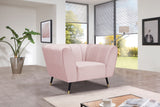 Beaumont Velvet / Engineered Wood / Metal / Foam Contemporary Pink Velvet Chair - 44" W x 34" D x 29" H