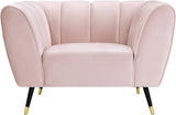 Beaumont Velvet / Engineered Wood / Metal / Foam Contemporary Pink Velvet Chair - 44" W x 34" D x 29" H