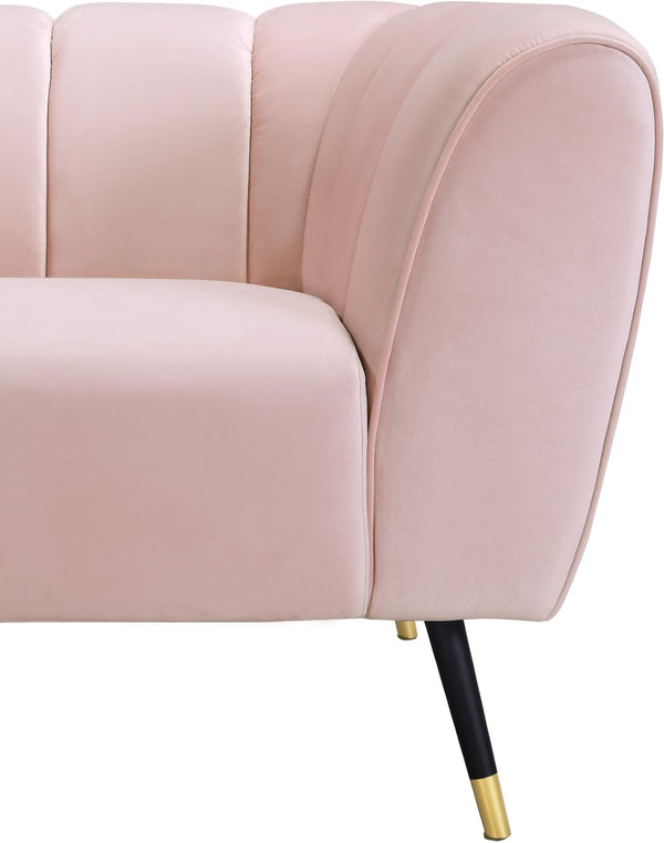 Beaumont Velvet / Engineered Wood / Metal / Foam Contemporary Pink Velvet Chair - 44" W x 34" D x 29" H