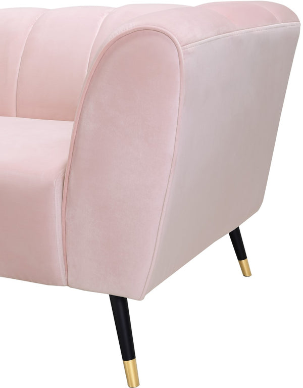 Beaumont Velvet / Engineered Wood / Metal / Foam Contemporary Pink Velvet Chair - 44" W x 34" D x 29" H