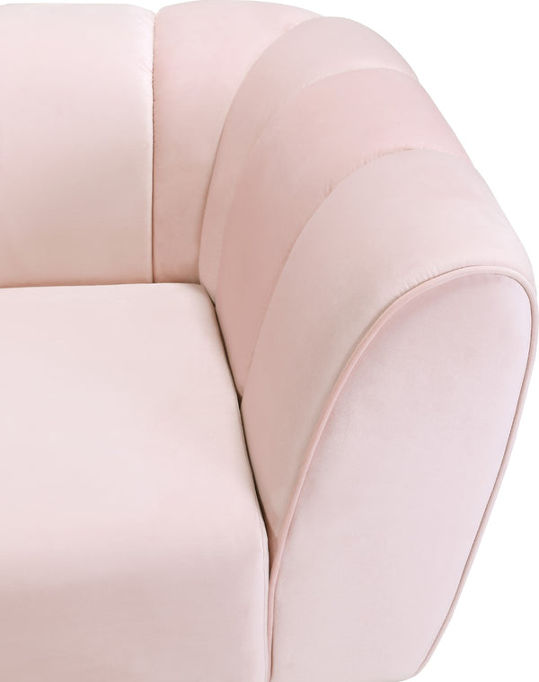 Beaumont Velvet / Engineered Wood / Metal / Foam Contemporary Pink Velvet Chair - 44" W x 34" D x 29" H