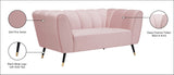 Beaumont Velvet / Engineered Wood / Metal / Foam Contemporary Pink Velvet Loveseat - 64" W x 34" D x 29" H