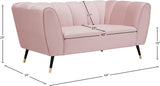 Beaumont Velvet / Engineered Wood / Metal / Foam Contemporary Pink Velvet Loveseat - 64" W x 34" D x 29" H