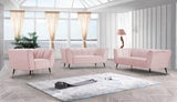 Beaumont Velvet / Engineered Wood / Metal / Foam Contemporary Pink Velvet Loveseat - 64" W x 34" D x 29" H