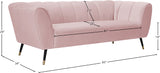 Beaumont Velvet / Engineered Wood / Metal / Foam Contemporary Pink Velvet Sofa - 83" W x 34" D x 29" H