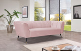 Beaumont Velvet / Engineered Wood / Metal / Foam Contemporary Pink Velvet Sofa - 83" W x 34" D x 29" H