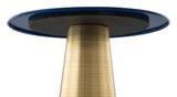 Zuo Modern Reo Iron, MDF, Aluminum Modern Commercial Grade Side Table Dark Blue, Gold Iron, MDF, Aluminum