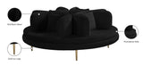 Circlet Velvet / Engineered Wood / Iron / Foam Contemporary Black Velvet Round Sofa Settee - 72" W x 72" D x 29" H